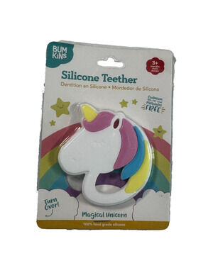 Bumkins Silicone Teether Magical Unicorn 100% Food Grade Silicone BPA Free NWT